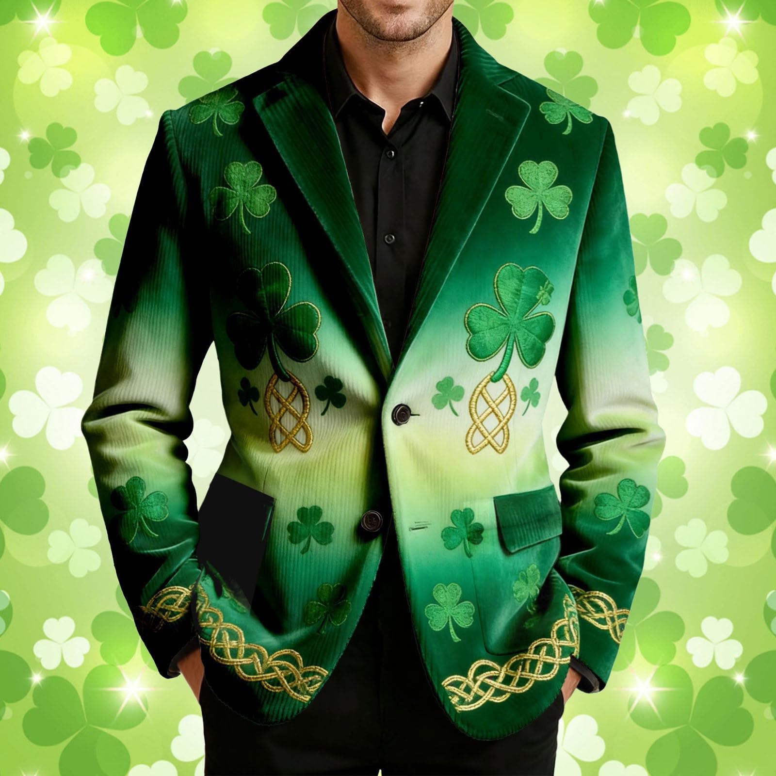 Elegante chaqueta de pana con estampado de esmoquin para hombre, estilo casual, para negocios y uso diario, discoteca (2)