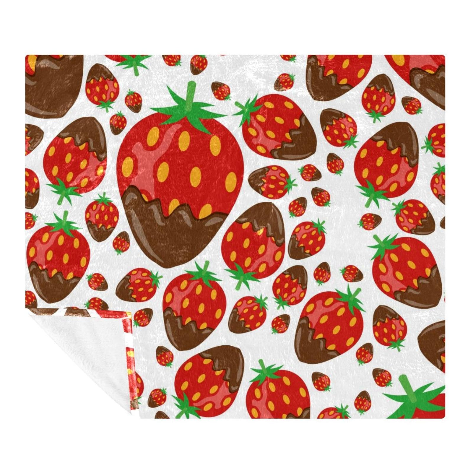 Couverture fraise douce pour se détendre sur le canapé ou s'endormir au lit en hiver
