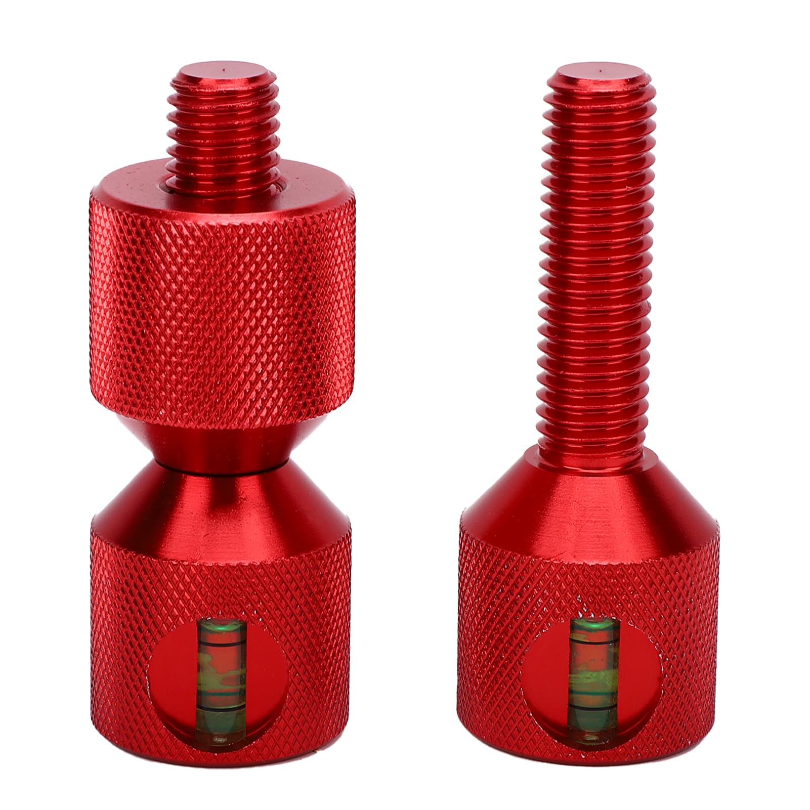 Naroote 2 Pièces Broches à Deux Trous 1-1/8 Pouces en Alliage D'aluminium Goupille D'alignement de Bride à 2 Trous avec Niveau intégré Finition Rouge Oxyde anodisé Fabrication Précise