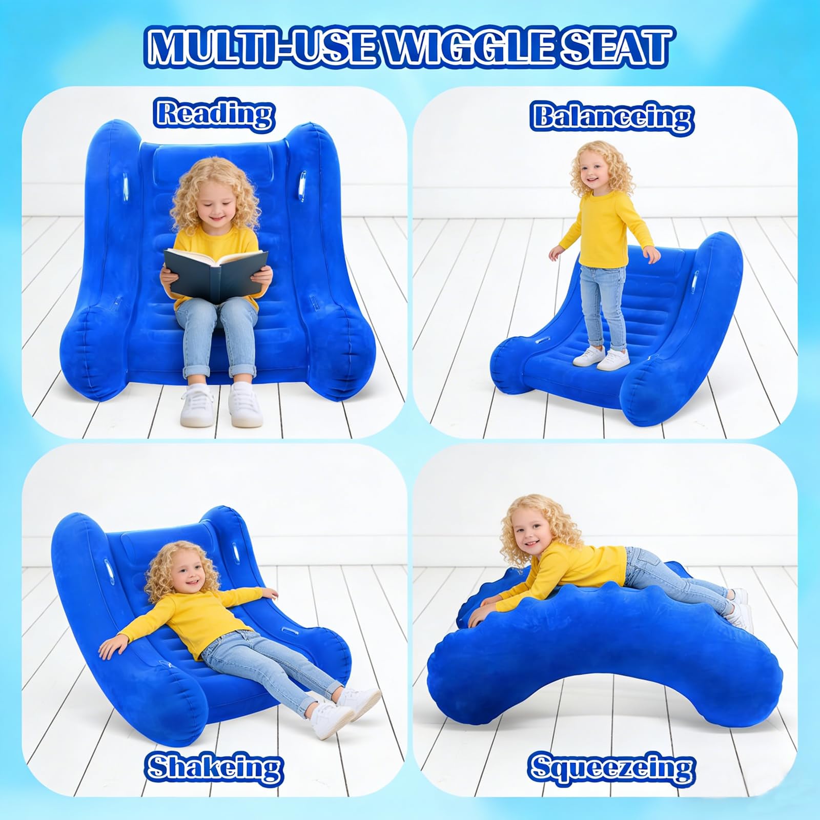 Sedia a dondolo sensoriale per bambini (blu)