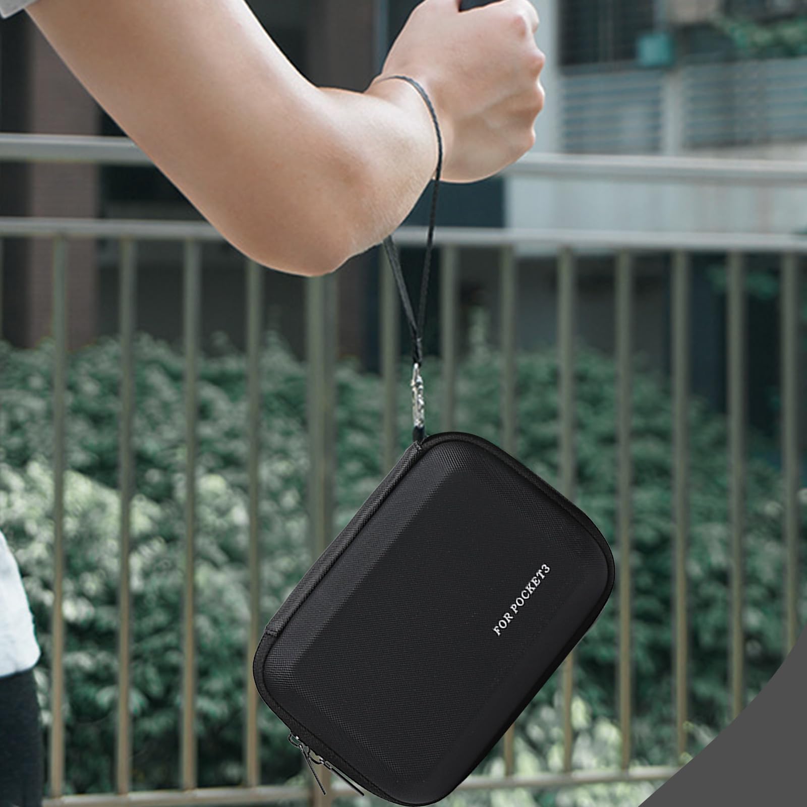 Sac pour DJI Osmo Pocket 3 Creator Combo, matériau PU et EVA étanche, sac de transport compact avec poignée en sangle, protection de voyage pour accessoires Osmo Pocket 3 Combo, noir