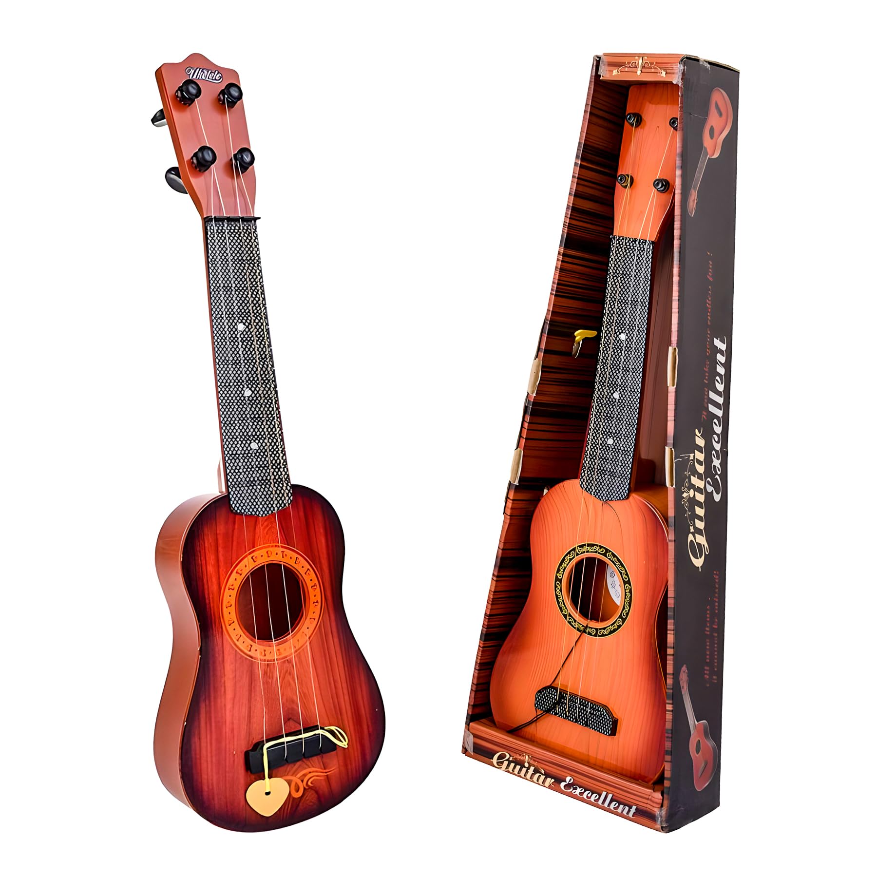WISHKEY Guitar Toy 4 Strings Acoustic Music Toys for Kids, Musical Instrument for Kids, Educational Toy Guitar for Beginners, Learning Musical Toy for Kids, Sound Toys, Brown, 6+Years, 22" (Pack of 1) (B0CZZWWBPB) Amazon Price History, Amazon Price Tracker