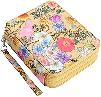 Vista 24 de Lbxgap Estuche para lápices con cremallera, 72 ranuras para lápices con patrón de impresión para bolígrafos o marcadores de acuarela, estuche