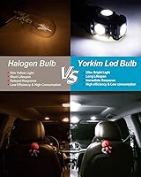 Vista 3 de Yorkim 194 bombillas LED blancas 6000 K súper brillantes de 5ª generación, T10 168 bombilla LED para interior de automóvil, cúpula mapa, puerta