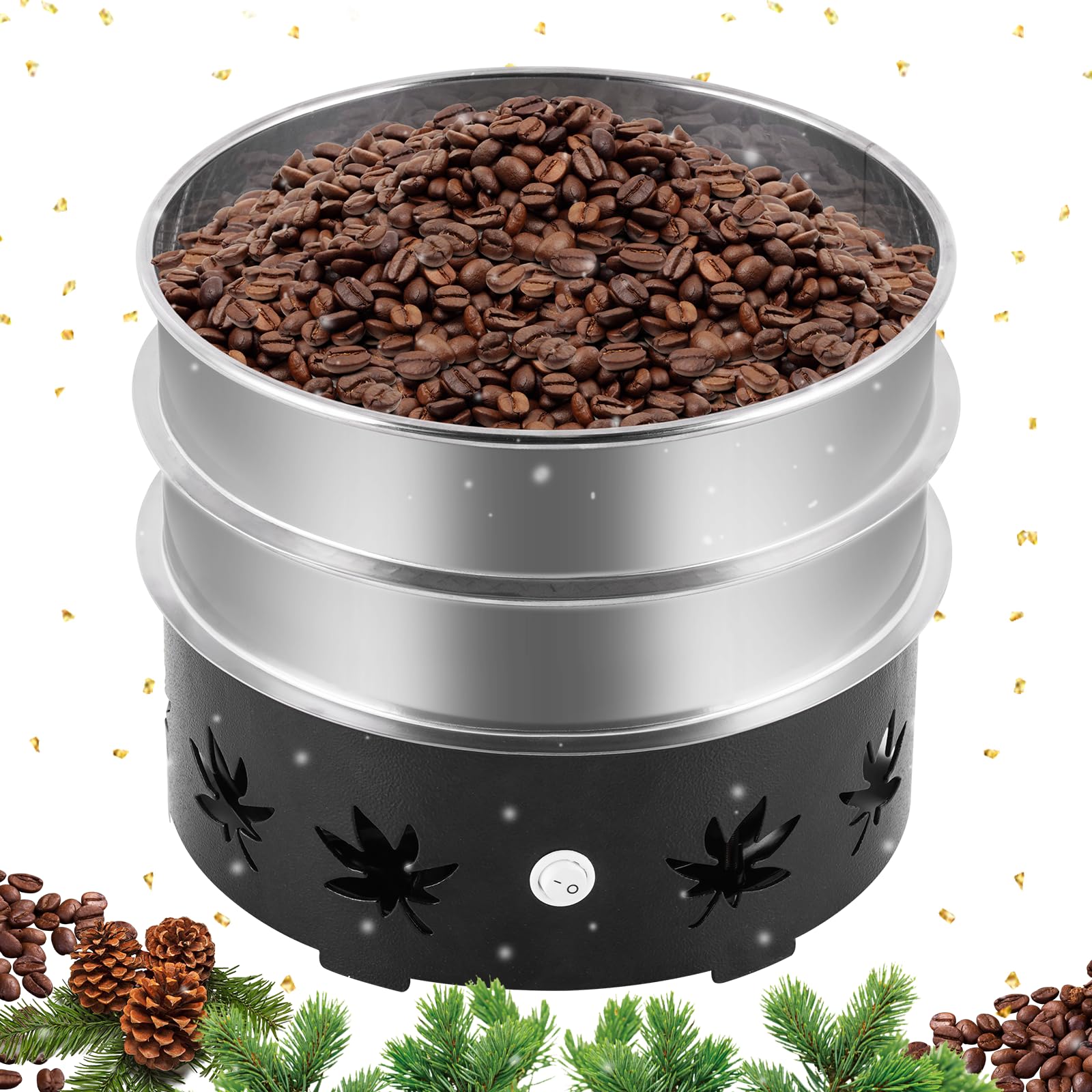 YUCHENGTECH 500g Enfriador de Granos de Café con 2 Tamices para Enfriar Rápidamente los Granos de Café y Retirar la Cáscara de los Granos 220V
