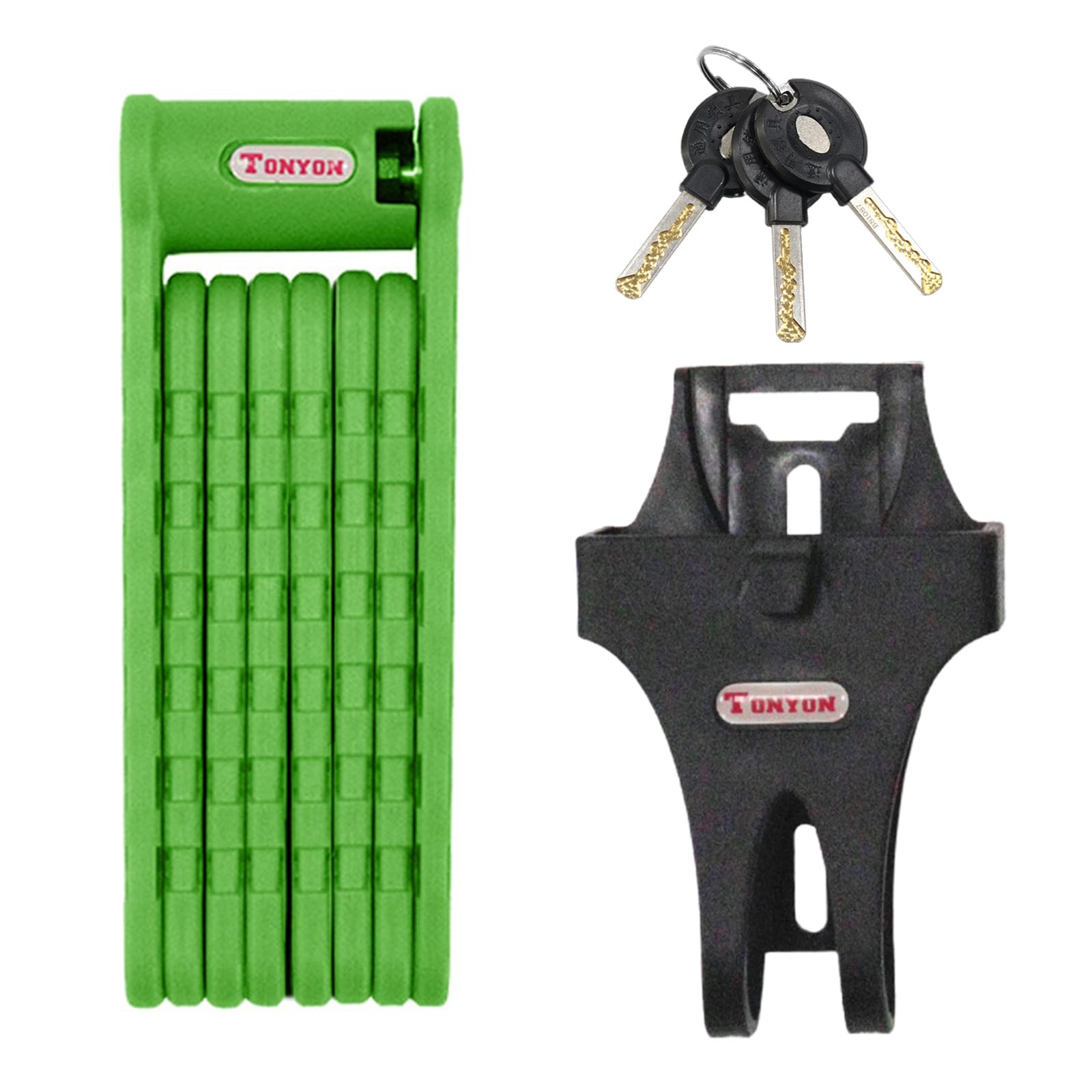Lucchetto pieghevole antifurto per bicicletta, lucchetto di sicurezza per bicicletta, in acciaio resistente, con chiave per bici elettrica