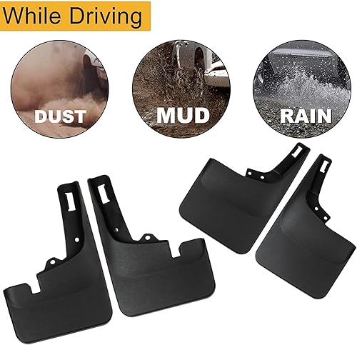 Miniatura 3 de Juego de 4 solapas de barro para todo tipo de clima, protectores contra salpicaduras para Ford F150 2021-2023 delantero y trasero