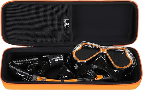 Estuche rígido de almacenamiento para Greatever Dry Snorkel Set, estuche de viaje para máscara de buceo antivaho, solo funda (naranja)