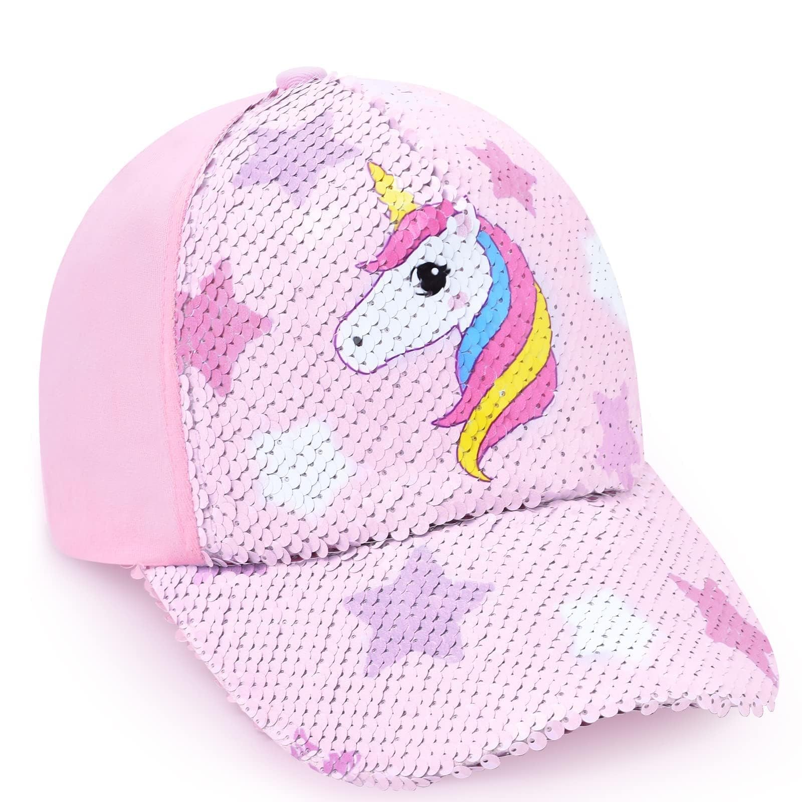 WAWSAM Gorra de Béisbol para Niñas Gorra de Camionero para Niños Gorras Ajustables con Visera de Sirena Gorras Informales Transpirables