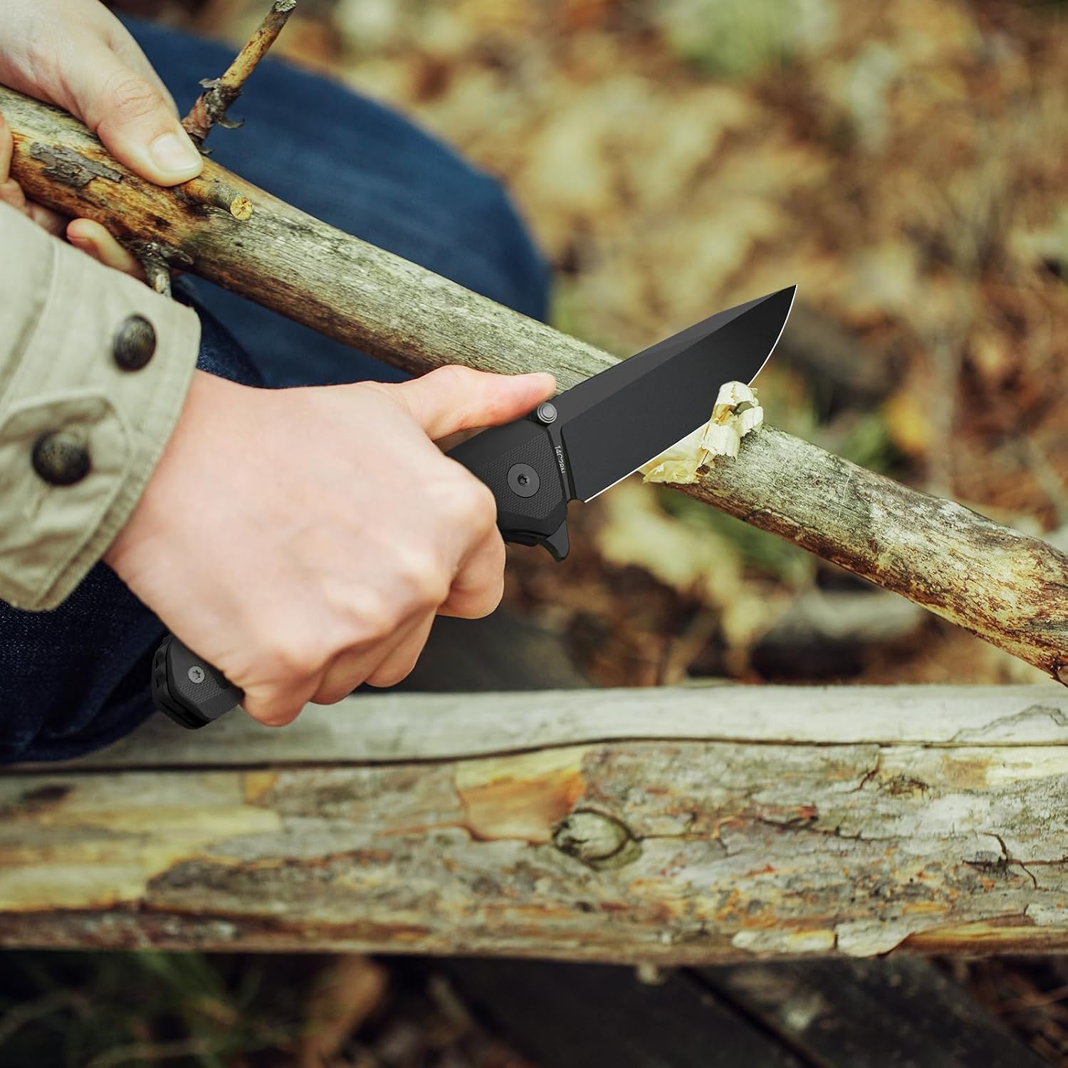 FINTISO Odyssey 3.22" Folding Knife, Pocket Knife with Premium 14C28N Blade, G10 Handle, Pocket Clip, Portable EDC Knife for Outdoor Camping Hiking, Gift for Men Women