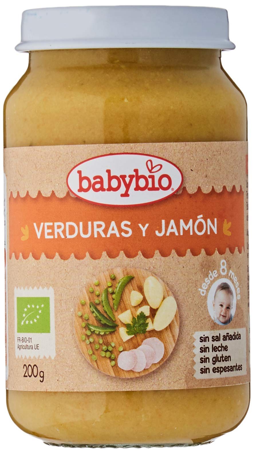 Babybio Potito Verduras Y Jamon 200 Gr 200 Gramos - Linea Menu Tradicion - 400 g