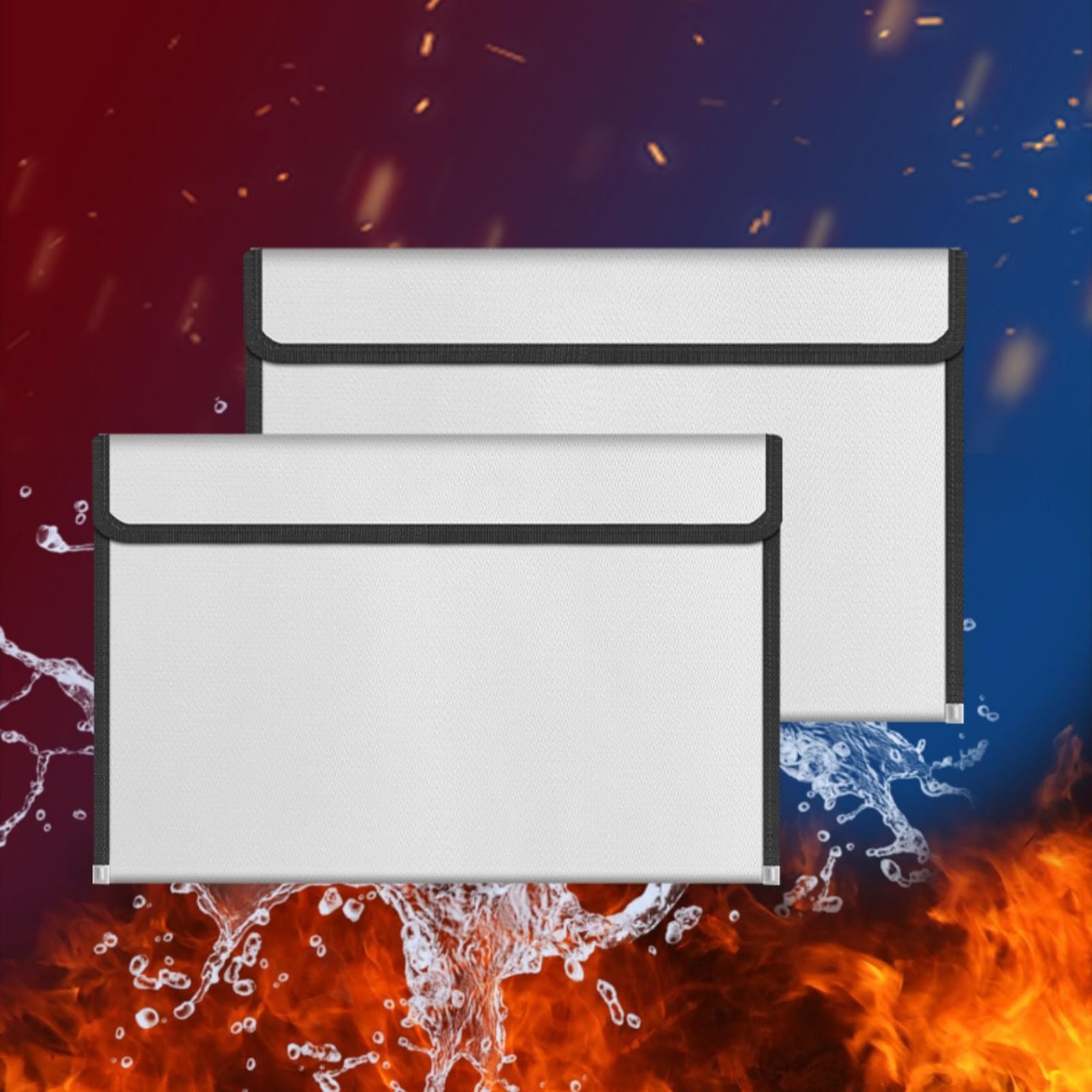 Borsa Ignifuga Cartella Ignifuga Impermeabile Fuoco Custodia Sicura Portadocumenti con Cerniera Borsa Protettiva per Contanti per Oggetti di Valore(A,33 * 26 * 5cm)