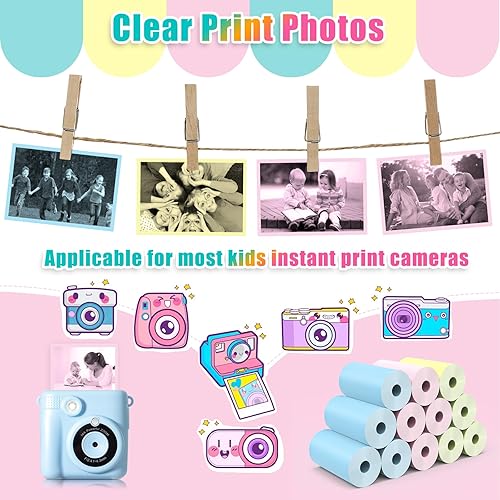 Miniatura 13 de 12 rollos de cámara de impresión instantánea para niños, papel de impresión térmica Hikkon para impresión fotográfica, impresión HD para la mayoría