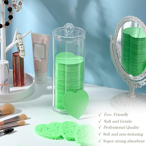 Miniatura 7 de 120 esponjas faciales comprimidas con contenedor de esponja facial, almohadillas de esponja desechables naturales para lavar la cara, exfoliante,