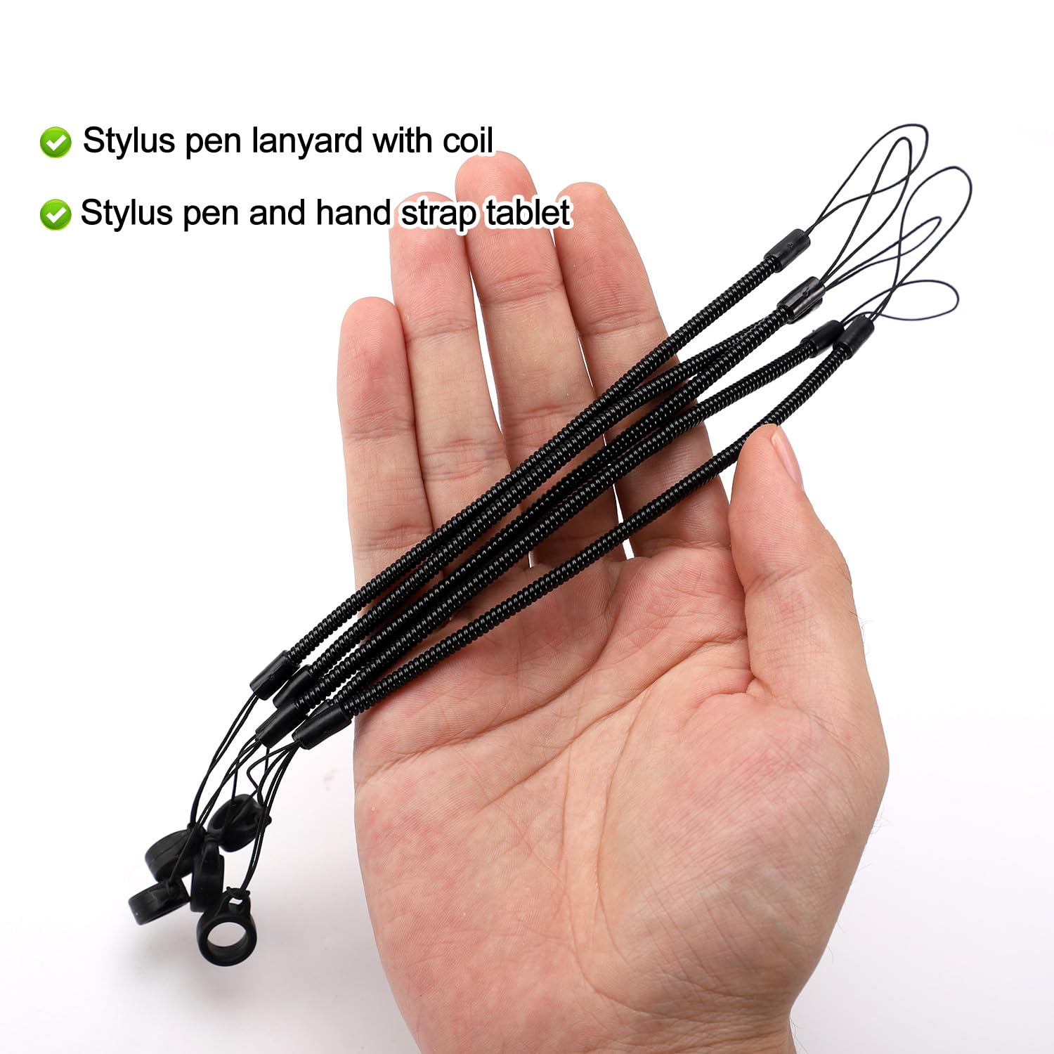 Lot de 5 cordons élastiques en silicone rétractables pour stylet tactile anti-perte de tablette stylo spirale vers attache stylo à dessin à écran tactile