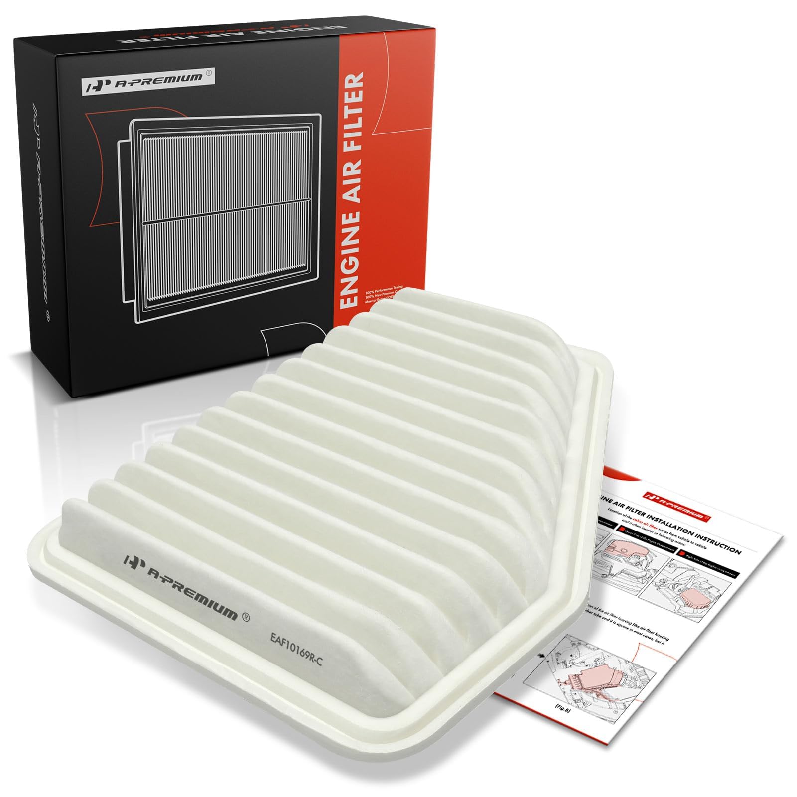 A-Premium 2-PC Engine Air Filter Compatible with Toyota, Lexus, Pontiac & Scion - Camry(07-11), Corolla(09-12), Avalon(05-12), Matrix(09-13), RAV4(06-12), Venza(09-15), ES350, Vibe