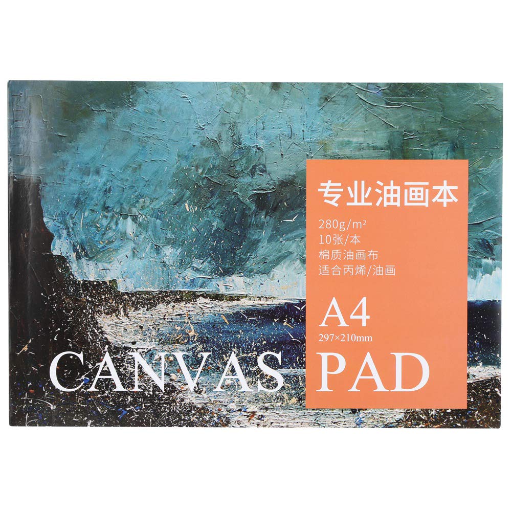 A4 Oil Painting Paper Book, 297x210mm Cotton Oil Canvas Painting Paper Sketchbook for Oil Painting and Acrylic Paint Drawing Art Supplies