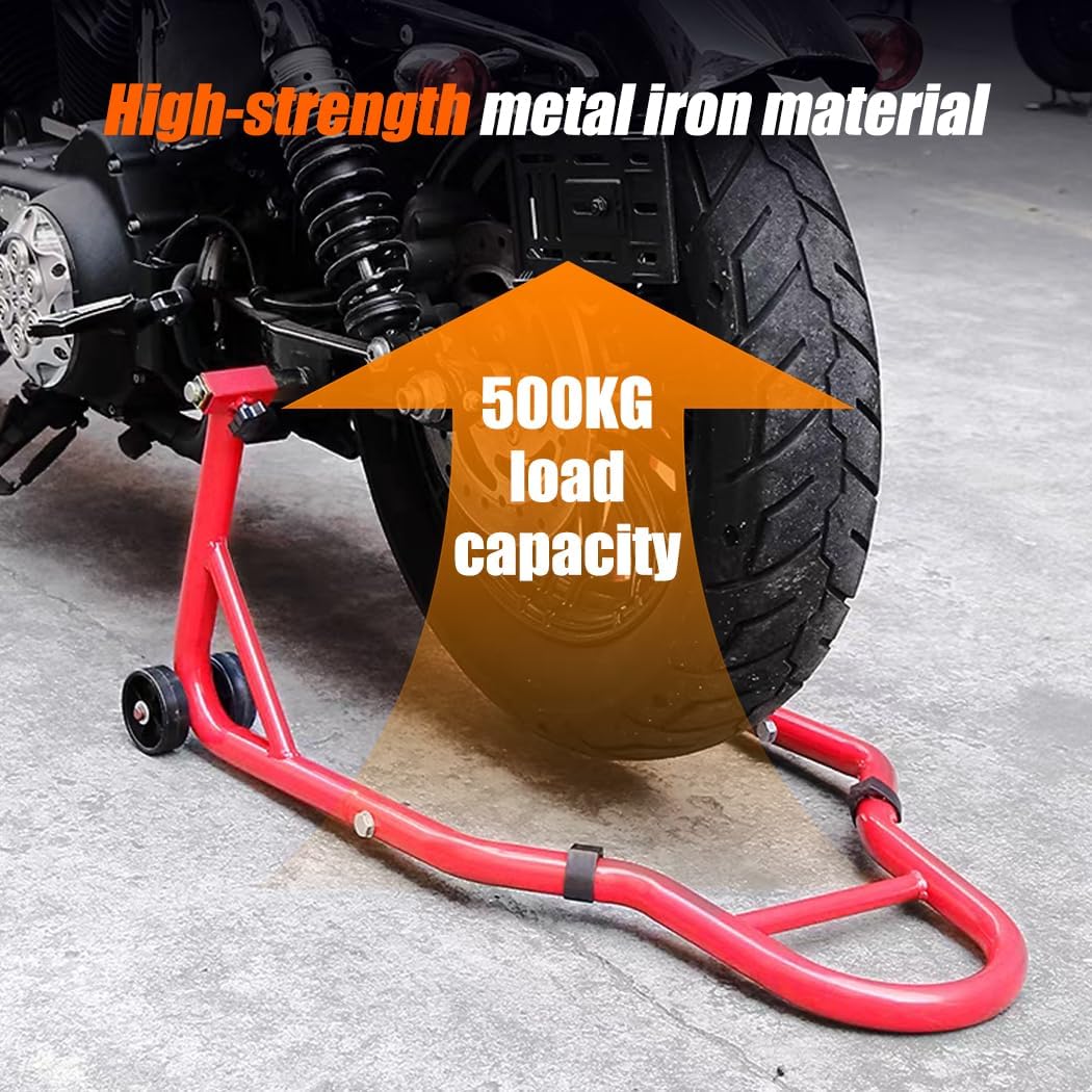 500KG Heavy-Duty Motorcycle Stand,Adjustable & Versatile Bike Stand with Moving Wheels,Paddock Rear Lift Carrier for Motorbikes, Suitable for Most Motorcycles (BLACK)