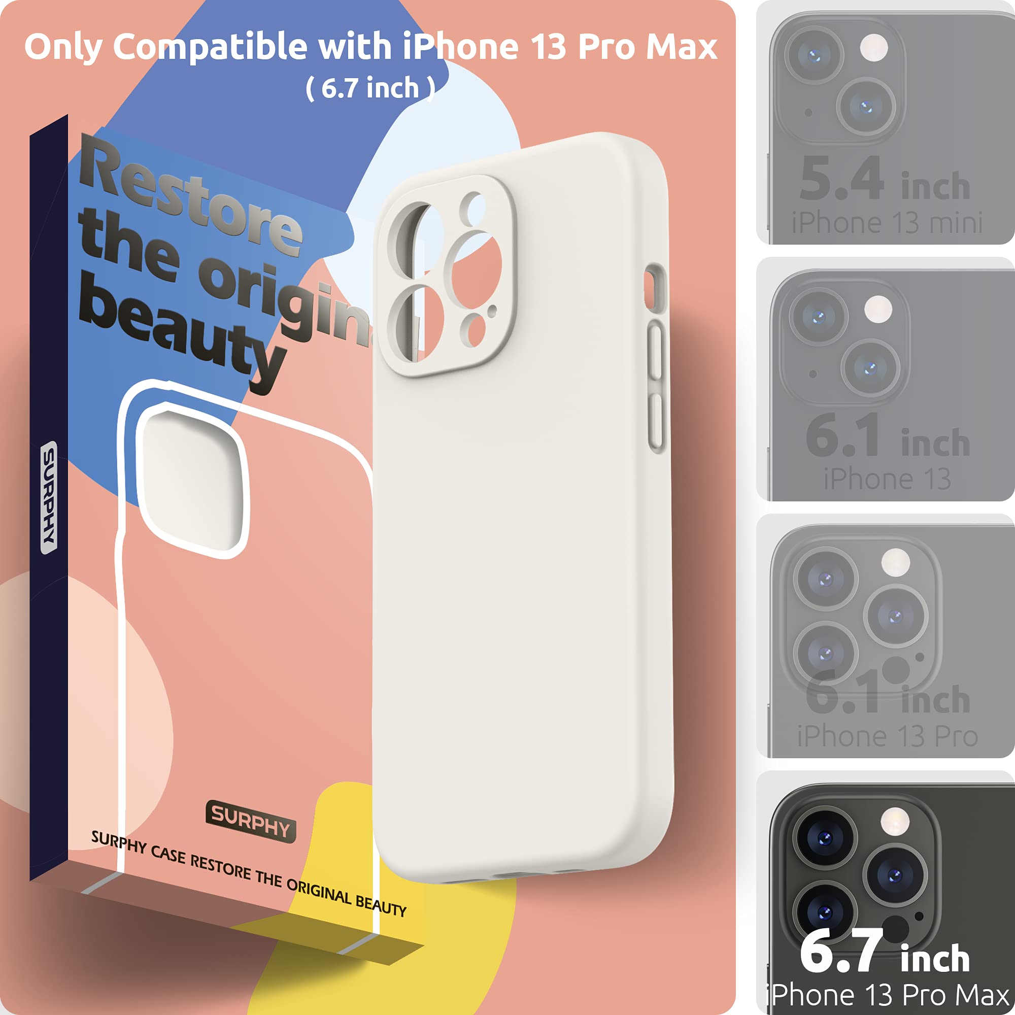 Amazon.co.jp: SURPHY iPhone13 Pro Maxケース シリコン, フィルム付き