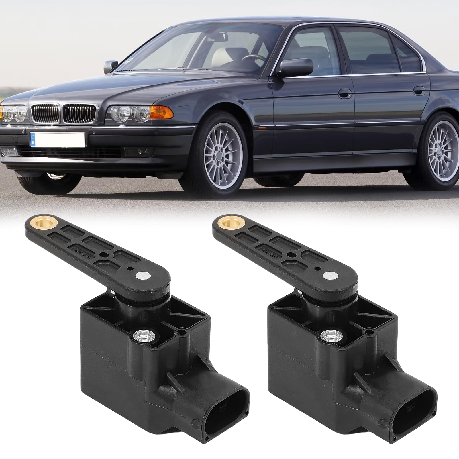2x Niveausensor Luftfederung für BMW E46 5er E39 E60 E61 E38 E65 E66 E67 X3 E83 X5 E53 E46 M5 E60 E61 E85 E86 E89 1994-2018 Niveau Sensor Höhensensor Vorne Hinten zur Leuchtweitenregulierun