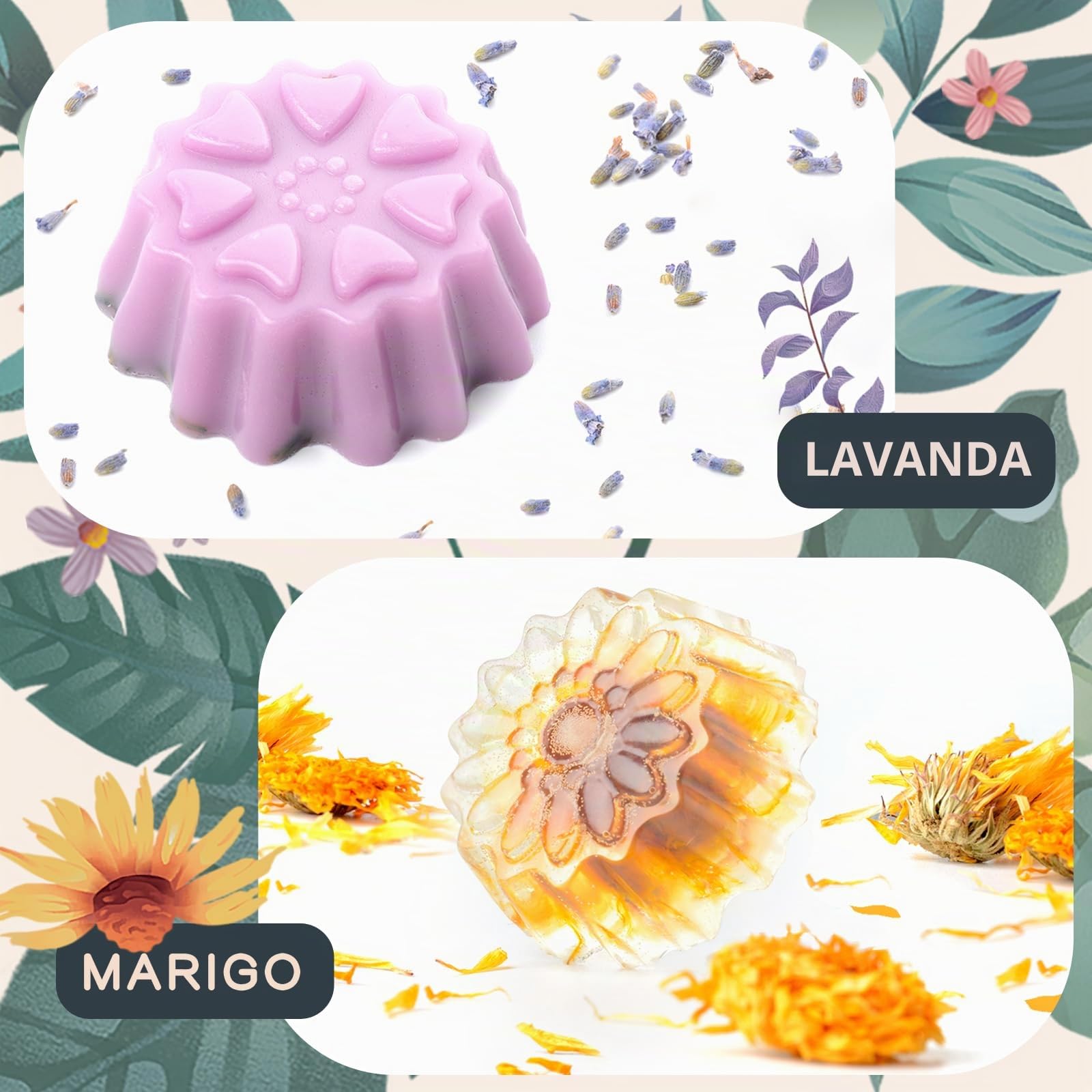 Kit per la produzione di sapone fatto a mano, kit fai da te per sciogliere e versare il sapone: include base di sapone da 0.9 kg, tazza misurino, set di sapone fatto a mano personalizzato