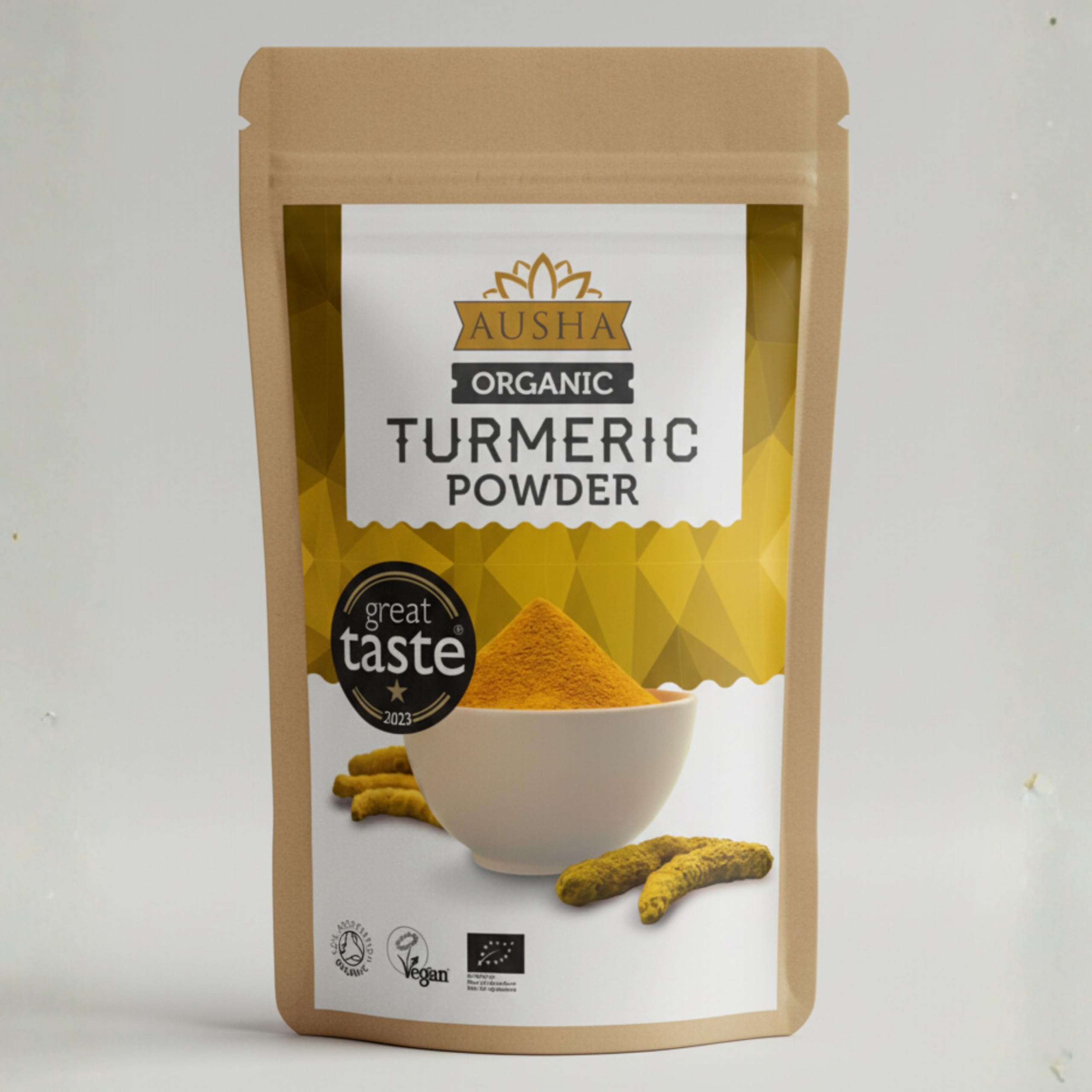 Organic Turmeric Powder 500g - UK Certified Organic by Soil Association - Cooking, Turmeric Shot, Latte - 1* Great Taste Award 2023 - Curcumin