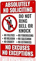 Vozekrod No Soliciting Sign - 11.8x7.8" Weatherproof Thick Aluminum Door Sign, Do Not Knock Ring Doorbell Yard Hanger