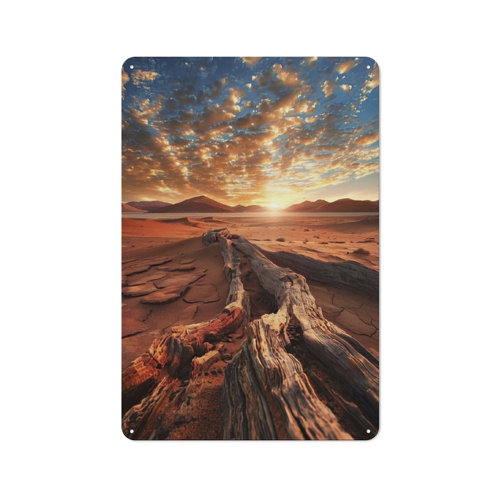 Junmoney Golden Hour At Desert Metal Sign 30X20cm With For Hallway Wall, Rustic Decor, Housewarming Present For People Styling Hallway