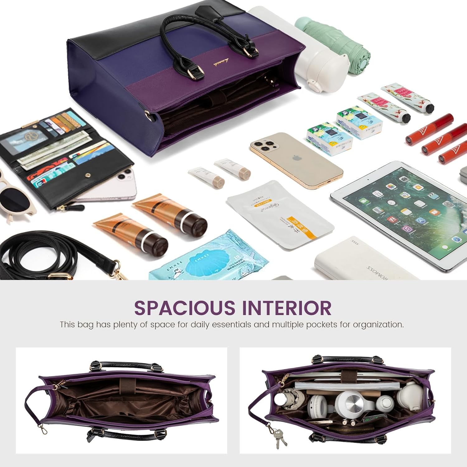 LOVEVOOK Laptop Tote Bag for Women, Work Totes Business Office Computer Briefcase with Clutch Purse - Image 4