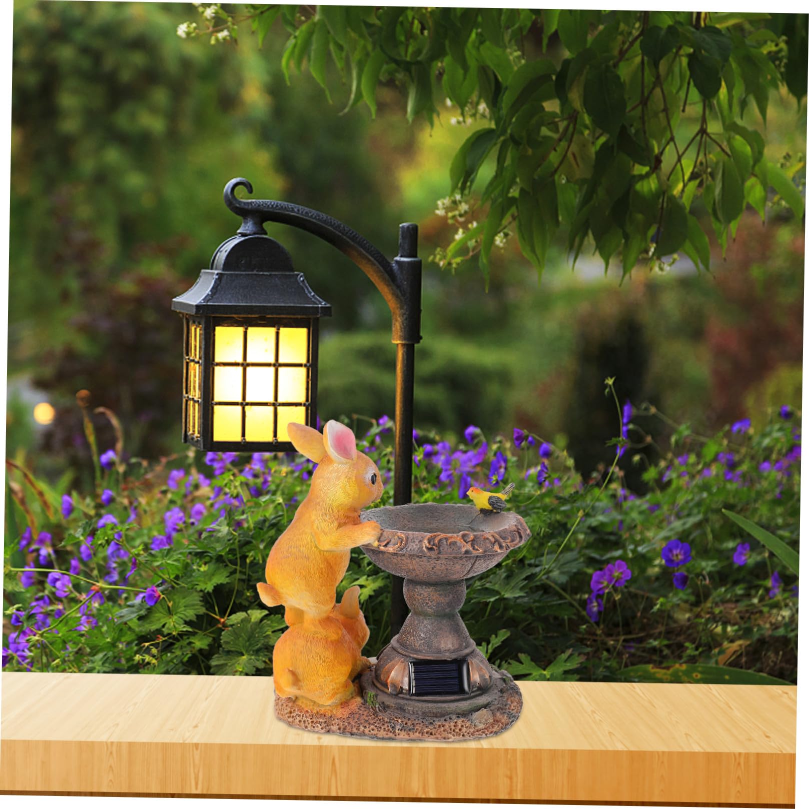 Toyvian Ornement De Lapin à Énergie Solaire Sculpture Solaire Décoration De Jardin Accessoire Aménagement De Jardin Luminaire Décoratif