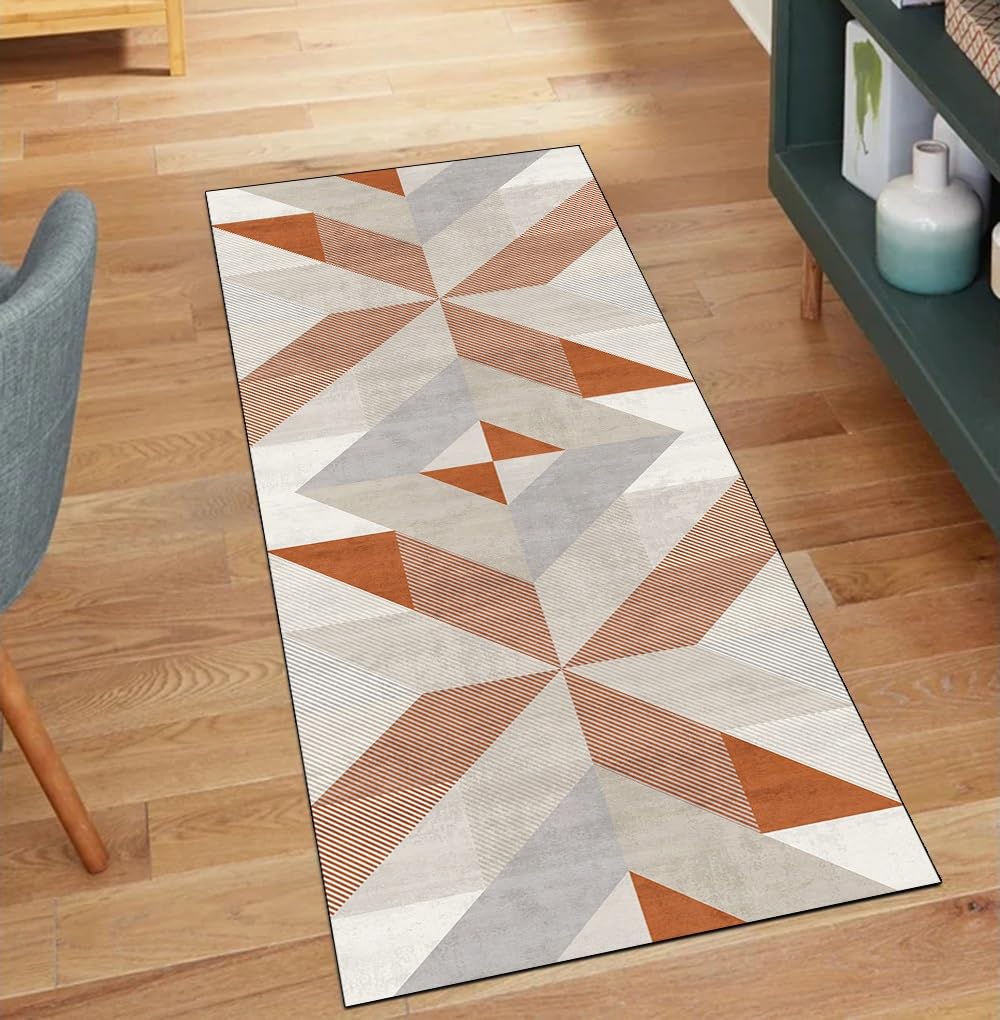 Alfombra para pasillo color naranja ideal para hogar moderno