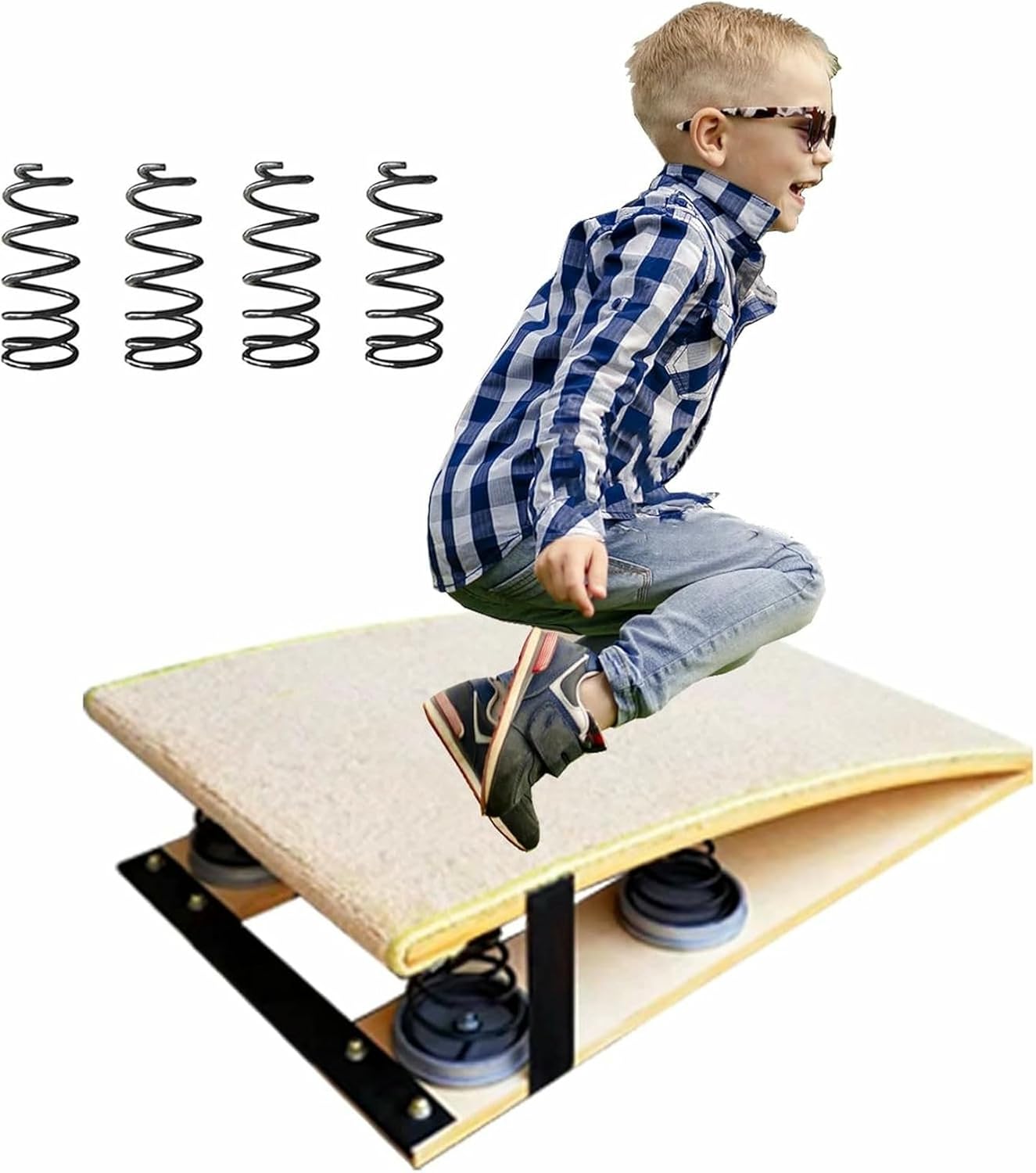 Thickened Gymnastics Springboard Kid, Little Gymnast Toddler Springboard for Vault Jumping, Home Springboard 4 Spring ＆ Non-Slip Mats