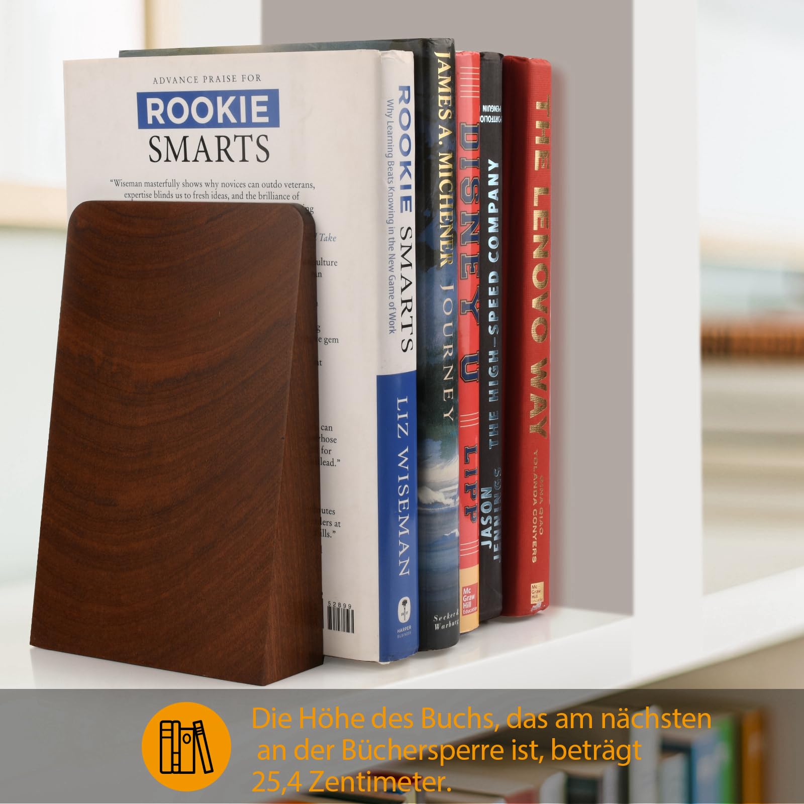 DRELIFAM Bücherstütze aus Holz Handgefertigte Buchstützen Schwer Buchstütze Holz Dekorative Bücherstütze Buchhalter Regal