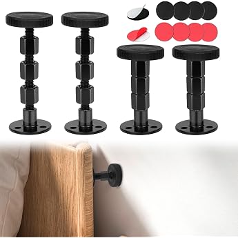 Rierousy Pack of 4 Thickened Anti Shake Spacers 30-110 mm Adjustable Bed Spacer Wall Headboard Stopper Spacer Wall Bed Support Centre Beam for Beds Sofas