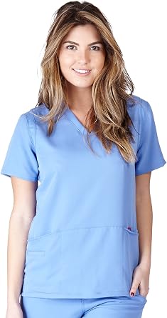 Ultra Soft Scrubs - بلوزة نسائية بمقشرين، أزرق سقفي 38786-متوسط