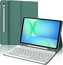 Keyboard for Samsung Galaxy Tab S10 FE 10.9"/S9 FE 10.9", Keyboard Case for Galaxy Tab S10 FE/S9 FE 10.9", Dark Green