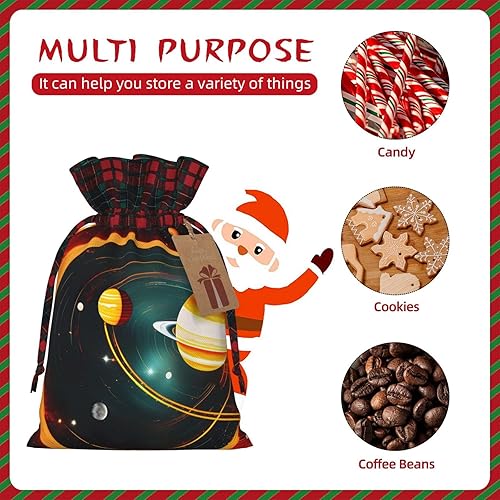 Miniatura 9 de Solar System Jupiter Saturn - Bolsas de regalo con temática navideña, elegantes, únicas y personalizadas, reutilizables con cordón