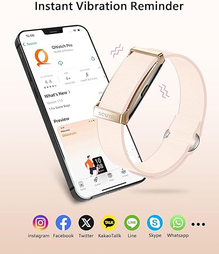 Miniatura 5 de Pulsera inteligente para mujer, rastreador de actividad de salud portátil, monitor de ritmo cardíaco continuopresión arterialHRVestrés, monitor de