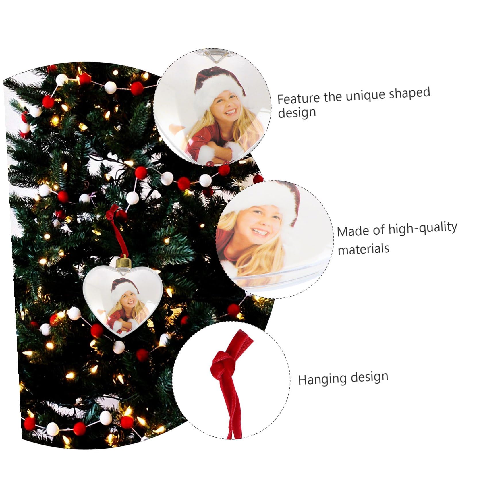 Holibanna Colgantes DIY para Fotos Transparentes de Plástico 6 Piezas Corazón 8,5 Cm Decoración de Fiesta Manualidades Colgantes para Adornos y Marcos de Fotos Personalizados