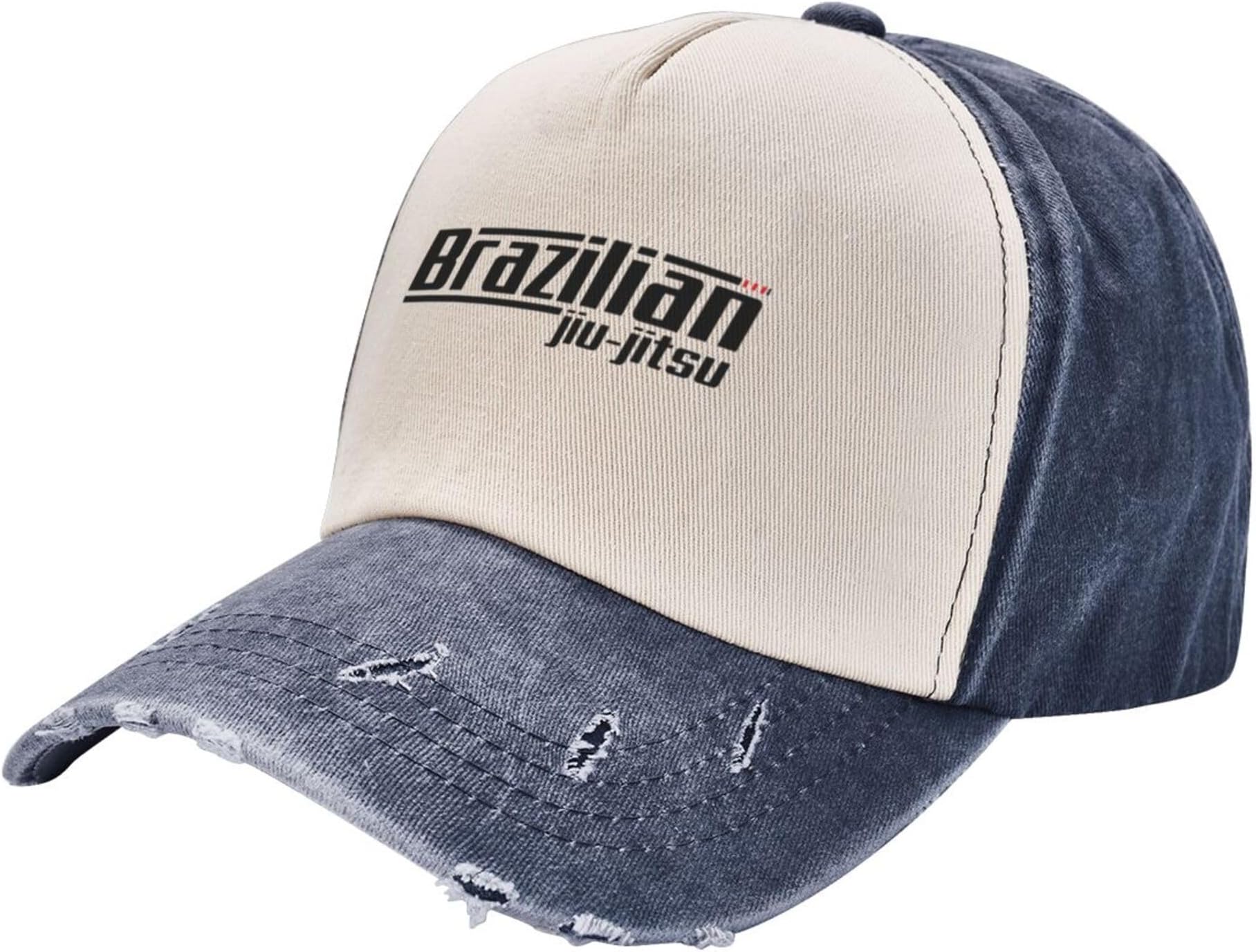 Brazilian Jiu Jitsu Vintage Washed Distressed Cotton Dad Hat Baseball Cap Adjustable Denim Dad Hat
