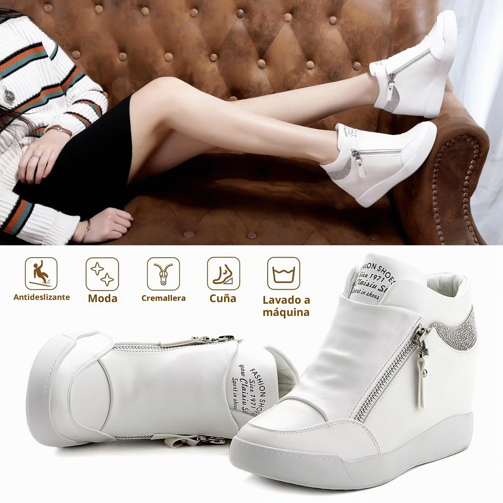 Zapatillas Deportivas de Cuña para Mujer