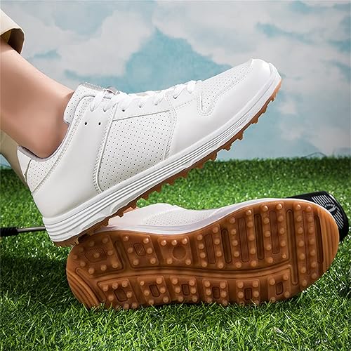 Miniatura 6 de AOLEXWU Zapatos de golf sin pinchos para hombre, zapatos de golf profesionales, cómodos, antideslizantes, zapatos de golf para hombre