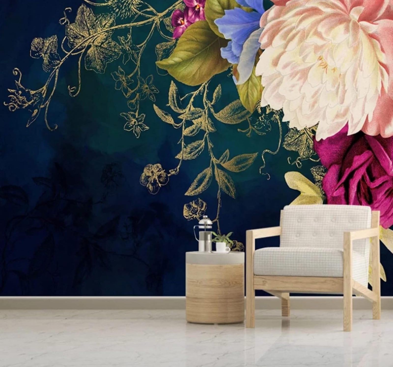 XLMING Retro Three Dimensional Plants Beautiful Roses 3D Wallpaper Luxury Home Dining Decor Paste Sofa Living Room The Wall for Bedroom Mural-400cm×280cm