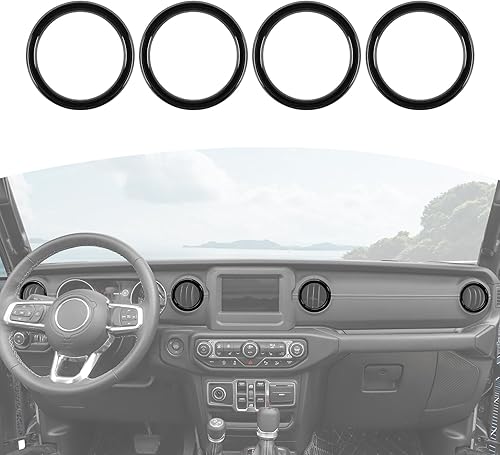 Miniatura 14 de RT-TCZ para Cubiertas de Rejillas de Aire del Tablero del Jeep Wrangler JL, Adhesivos de Adorno Blanco para Jeep Wrangler JL JLU Gladiator JT