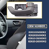 Vista 4 de 2 manijas interiores para puertas delanteras y traseras, manijas interiores para puerta interior izquierda del lado del pasajero, para Kia Optima