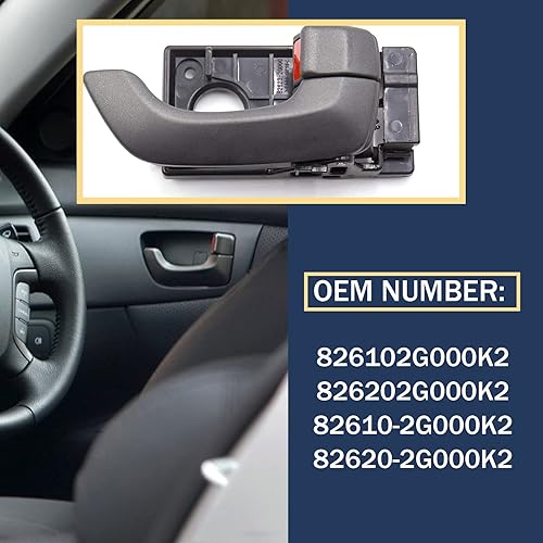 Miniatura 4 de 2 manijas interiores para puertas delanteras y traseras, manijas interiores para puerta interior izquierda del lado del pasajero, para Kia Optima