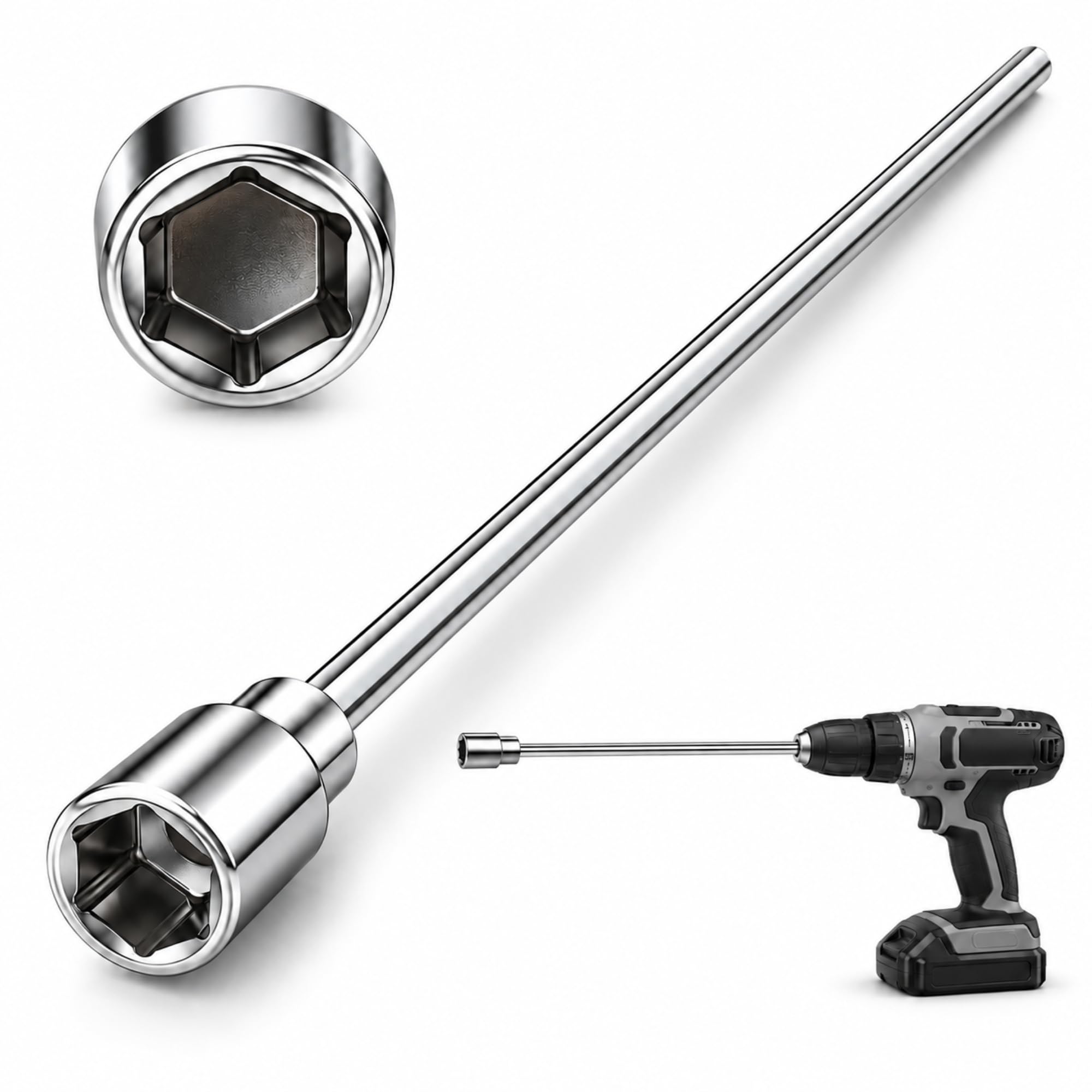Extensión Atornilladora Inalámbrica, Casquillo de 19  mm Longitud 25  cm - imagen 1