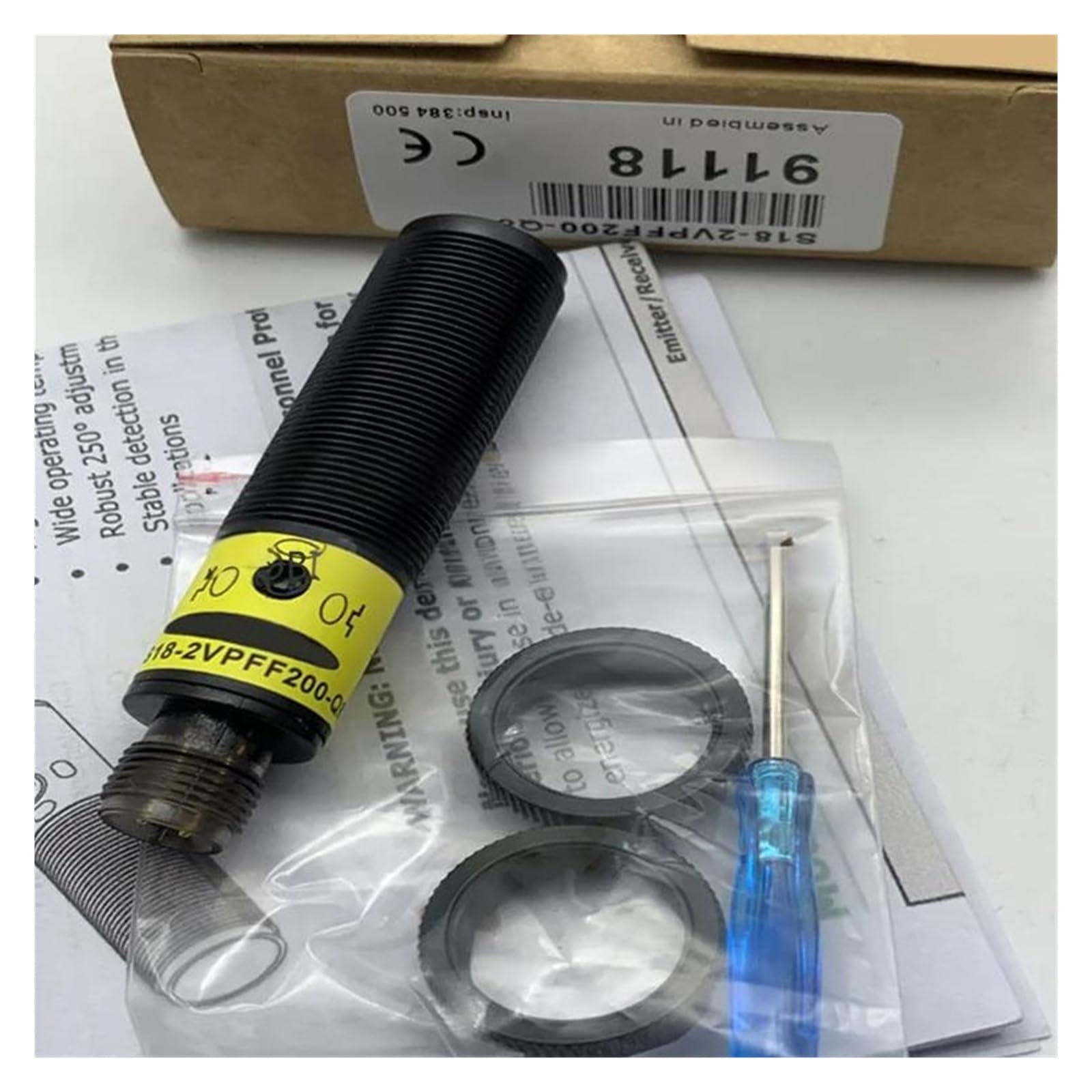 S18-2VNFF200-Q8 capteur de convoyage pour tri automatique NPN 200mm