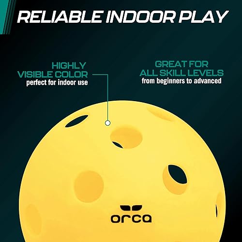 Miniatura 5 de Orca 6 Pack Pickleballs Indoor or Outdoor, USAPA Approved Official Size Crack-Resistant Balls, with 1-Year No-Crack Warranty Perfect for Tournaments