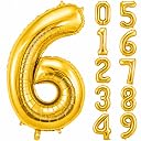Rozi Decoration 32" Inch Number Foil Balloon Helium Quality -(Pack of one Unit) (Gold-6) gallery image